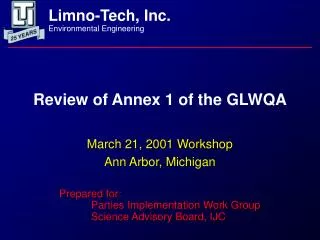 Review of Annex 1 of the GLWQA