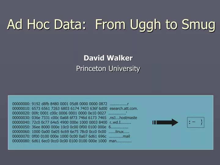 ad hoc data from uggh to smug