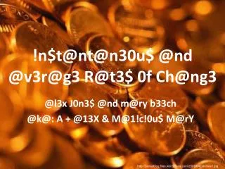 n t@nt@n30u @nd @v3r@g3 r@t3 0f ch@ng3