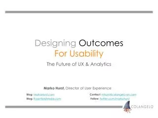 Designing Outcomes For Usability
