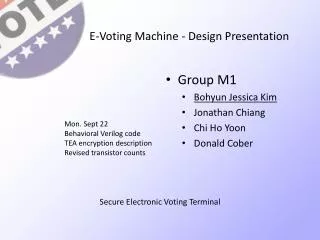 E-Voting Machine - Design Presentation