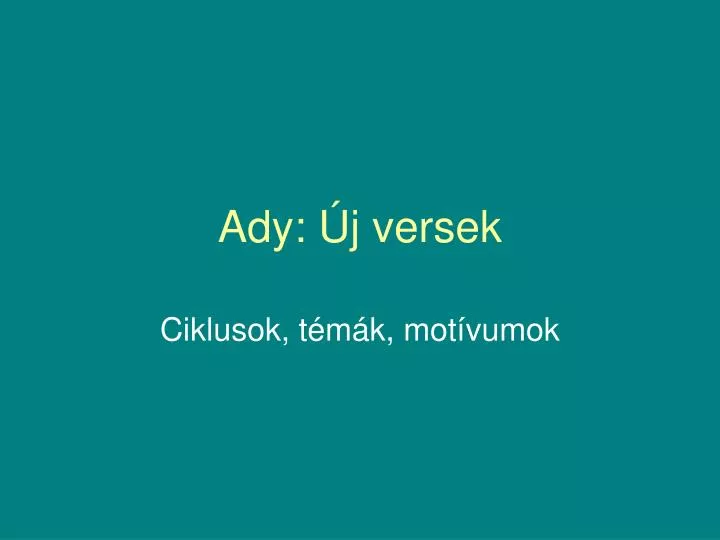 ady j versek