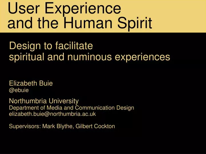 user experience and the human spirit