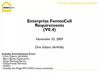 Enterprise FemtoCell Requirements (V0.4)
