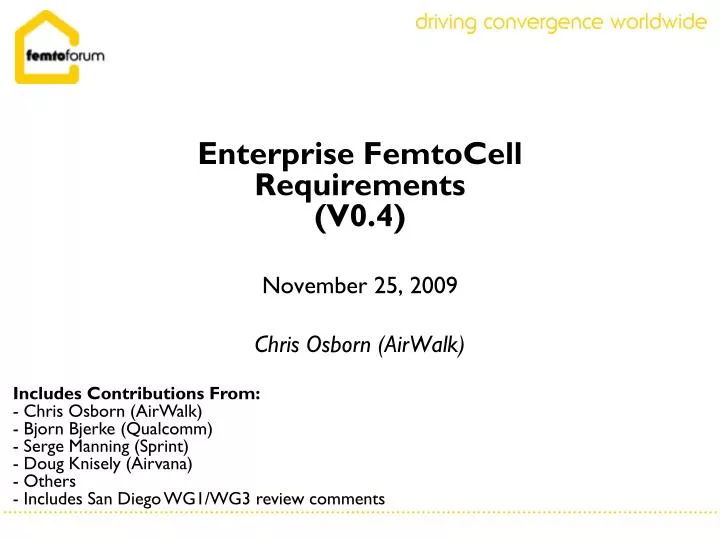 enterprise femtocell requirements v0 4