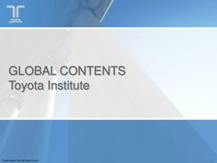 global contents toyota institute