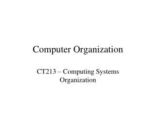 Computer Organization