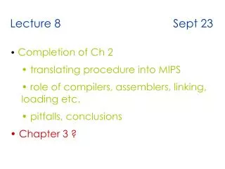 Lecture 8 Sept 23 Completion of Ch 2
