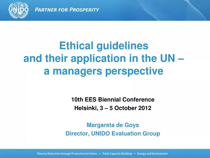 ethical guidelines and their application in the un a managers perspective