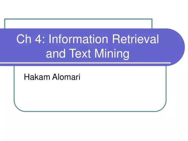 ch 4 information retrieval and text mining
