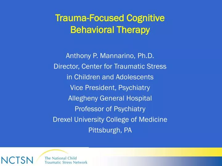 trauma focused cognitive behavioral therapy