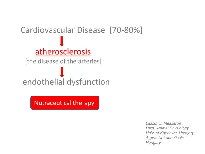 cardiovascular disease 70 80 atherosclerosis the disease of the arteries endothelial dysfunction