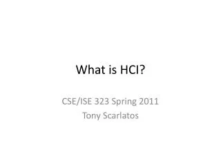 What is HCI?