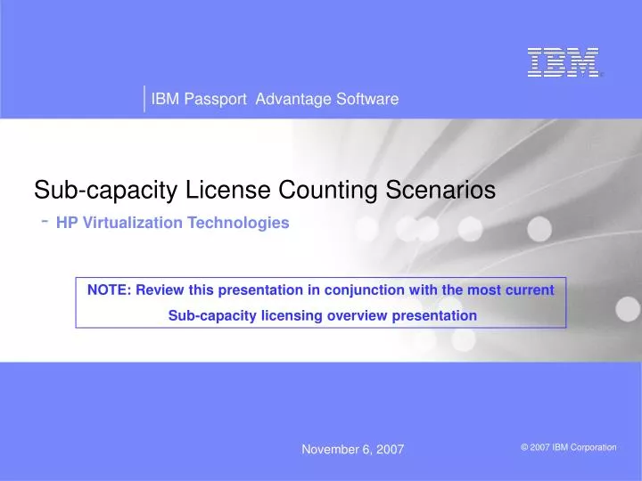 sub capacity license counting scenarios hp virtualization technologies