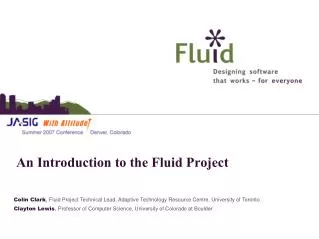 An Introduction to the Fluid Project