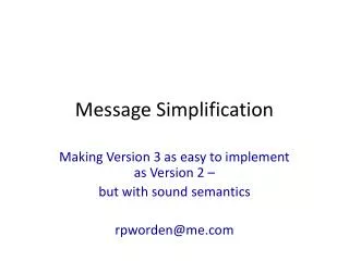 Message Simplification