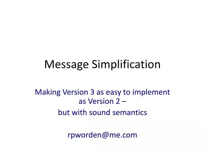 message simplification