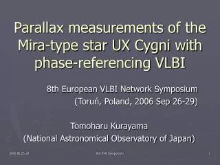 Parallax measurements of the Mira-type star UX Cygni with phase-referencing VLBI