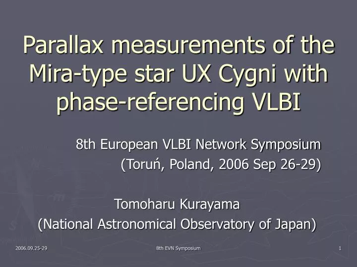 parallax measurements of the mira type star ux cygni with phase referencing vlbi