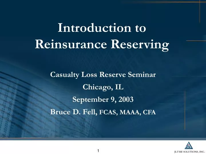 introduction to reinsurance reserving