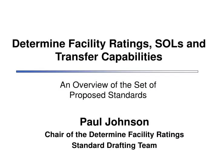 determine facility ratings sols and transfer capabilities