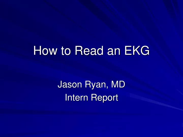 how to read an ekg