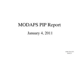 MODAPS PIP Report