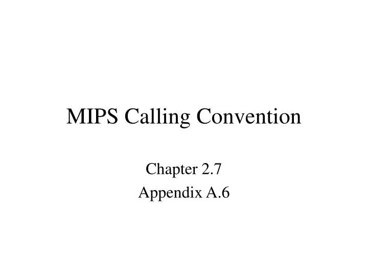 mips calling convention