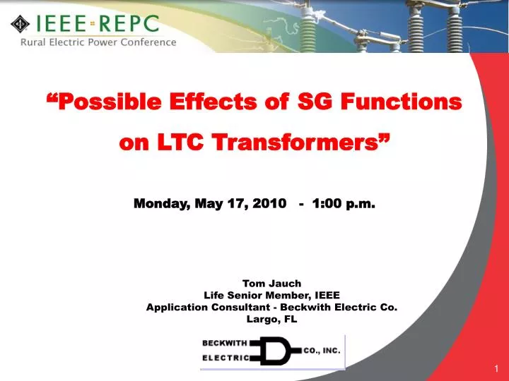 possible effects of sg functions on ltc transformers monday may 17 2010 1 00 p m