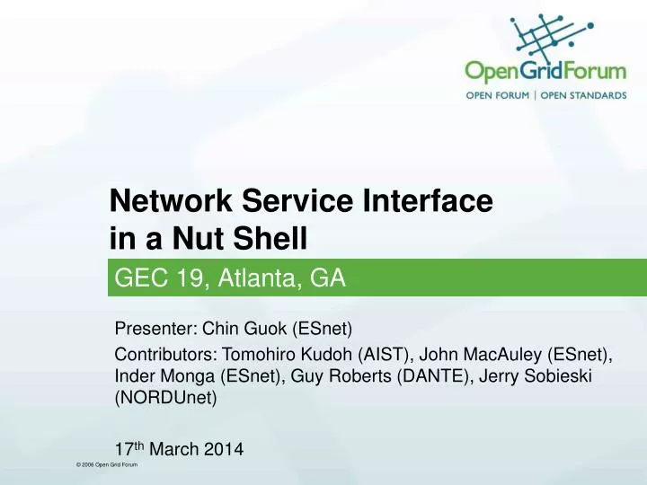 network service interface in a nut shell