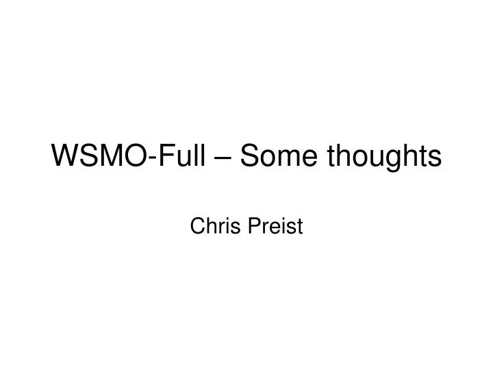 wsmo full some thoughts