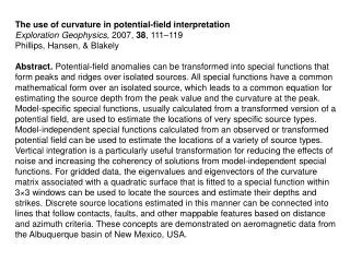 The use of curvature in potential-field interpretation