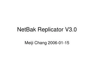 NetBak Replicator V3.0