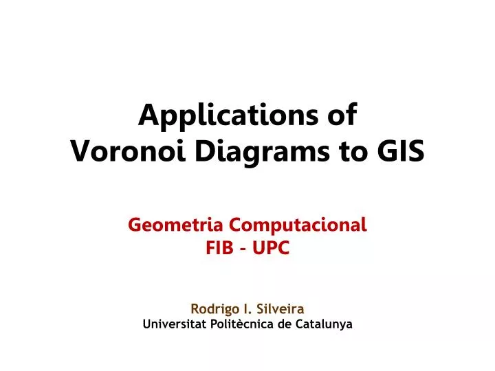 applications of voronoi diagrams to gis