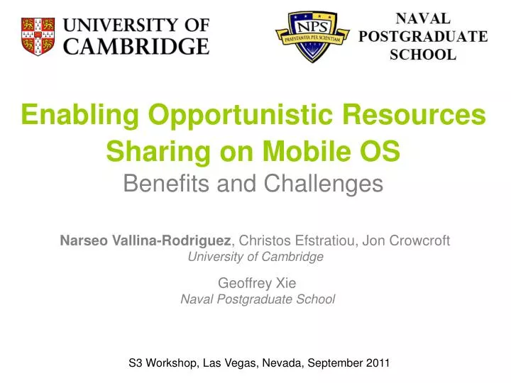 enabling opportunistic resources sharing on mobile os benefits and challenges