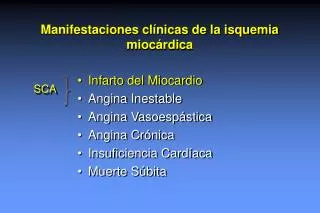 manifestaciones cl nicas de la isquemia mioc rdica