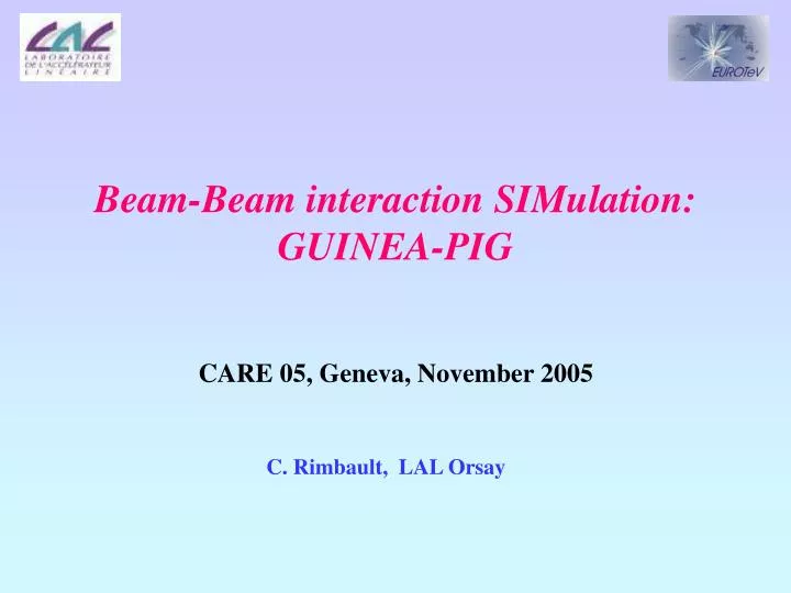 beam beam interaction simulation guinea pig