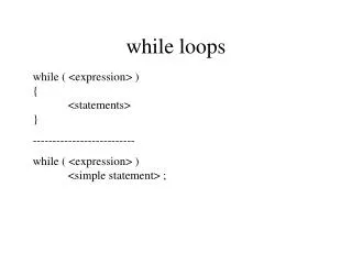 while loops
