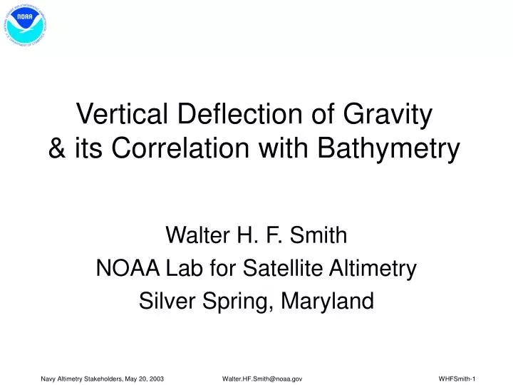 vertical deflection of gravity its correlation with bathymetry