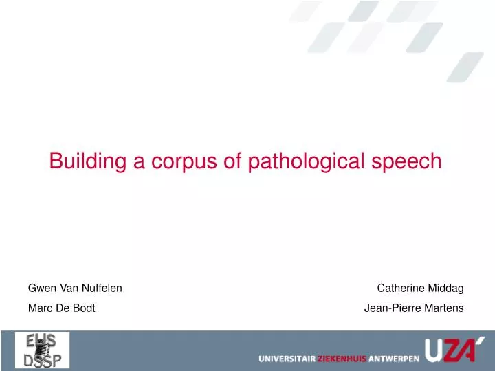 building a corpus of pathological speech