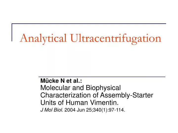 analytical ultracentrifugation