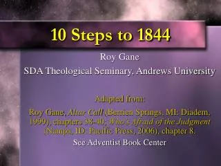 10 Steps to 1844