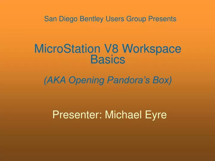 microstation v8 workspace basics aka opening pandora s box