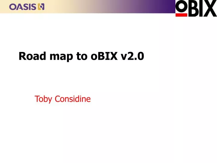 road map to obix v2 0