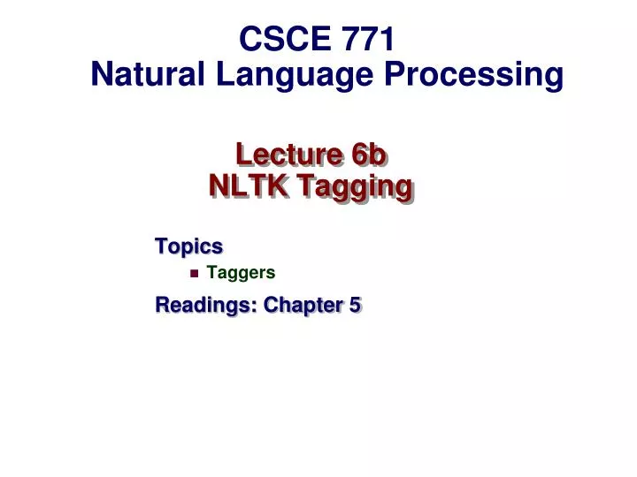 lecture 6b nltk tagging
