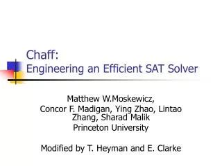 Chaff: Engineering an Efficient SAT Solver