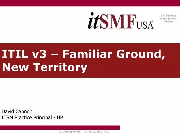 itil v3 familiar ground new territory