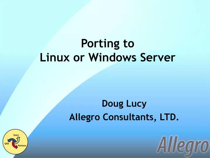 porting to linux or windows server