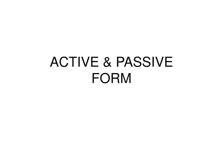 active passive form