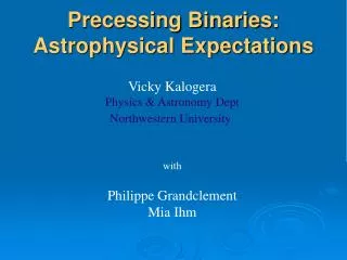Precessing Binaries: Astrophysical Expectations